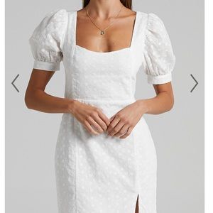 Showpiece White Eyelet Mini Dress